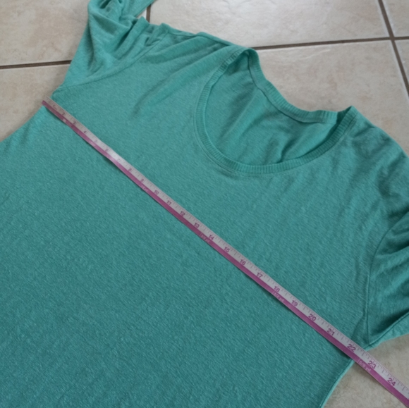 Eileen Fisher 100% Organic Linen Scoop Neck Pocket Sweater In Seafoam L - Picture 10 of 13